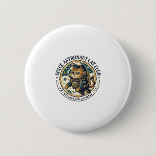 Macaron Rond 5 Cm Idée cadeau papa chat astronaute spatial - Astrona