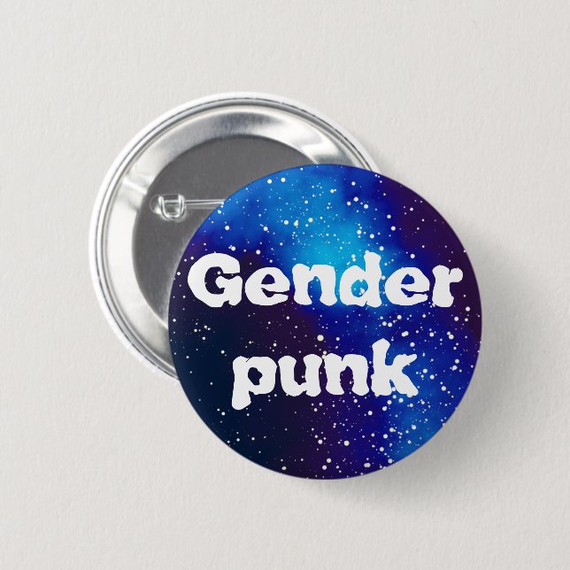 Macaron Rond 5 Cm Identité Galaxie personnalisable Genderpunk (Devant & derrière)