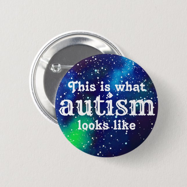 Macaron Rond 5 Cm Identité personnalisable de galaxie d'autisme (Devant & derrière)