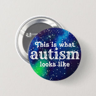 Macaron Rond 5 Cm Identité personnalisable de galaxie d'autisme