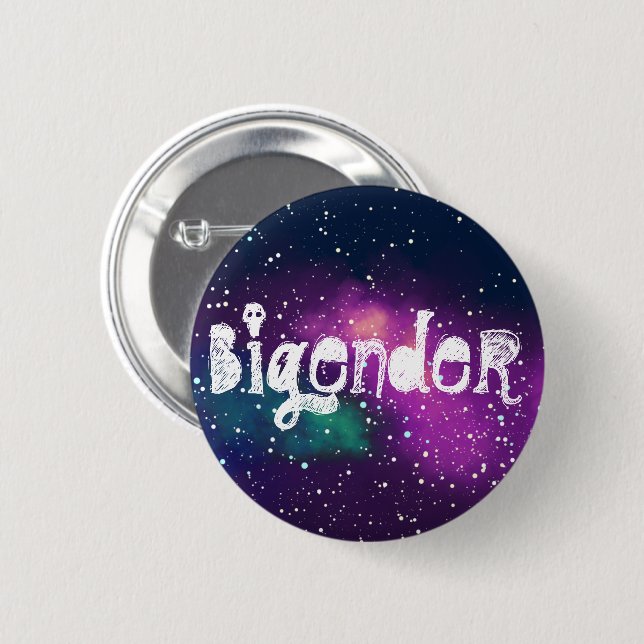 Macaron Rond 5 Cm Identité personnalisable de galaxie de Bigender (Devant & derrière)