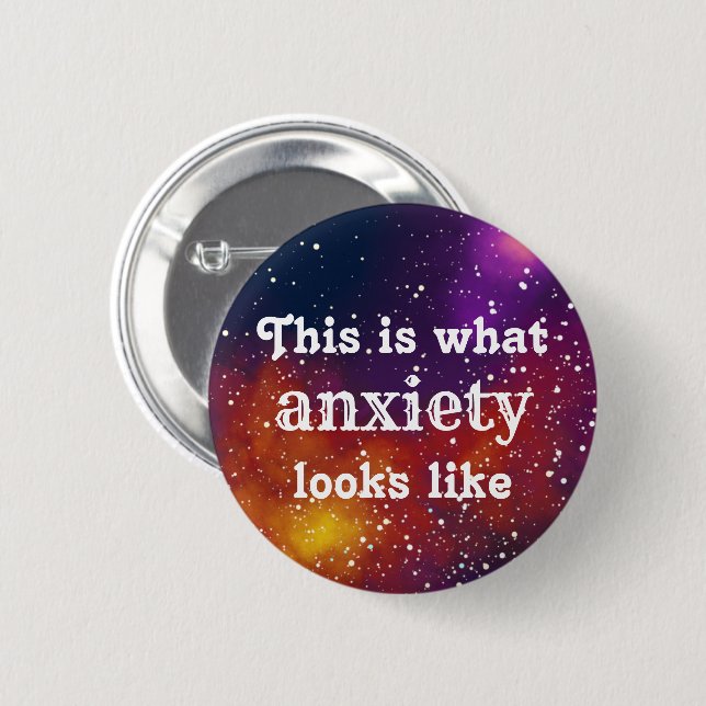 Macaron Rond 5 Cm Identité personnalisable de galaxie d'inquiétude (Devant & derrière)