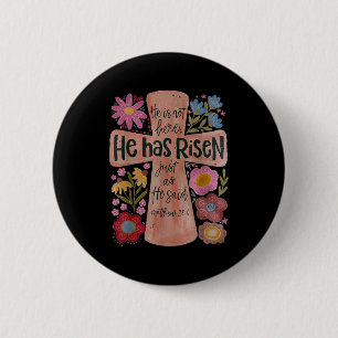 Macaron Rond 5 Cm Il Est Devenu Chrétien Pâques Boho Floral