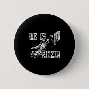Macaron Rond 5 Cm Il est drôle de Rizzin Christian Basketball Meme P