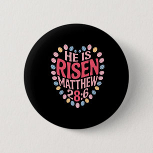 Macaron Rond 5 Cm Il Est Ressuscité Matthew 286 Boho Floral Christia