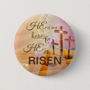 Macaron Rond 5 Cm Il est Risen Jésus Pin Taille personnalisée Bouton