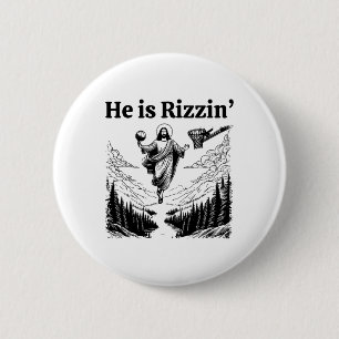 Macaron Rond 5 Cm Il Est Rizzin Retro Pâques Jésus Basketball Christ
