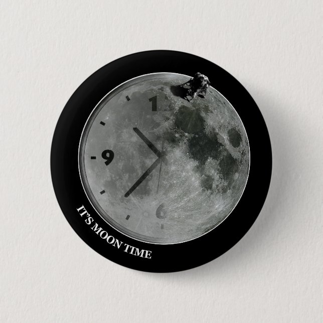 Macaron Rond 5 Cm Il est temps de lune (Devant)