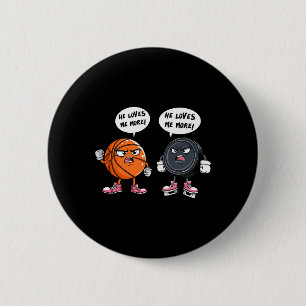 Macaron Rond 5 Cm Il m'aime davantage Sketll joueur de hockey pour h