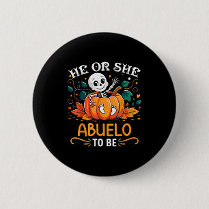 Macaron Rond 5 Cm Il ou elle Abuelo sera un squelette de Halloween b