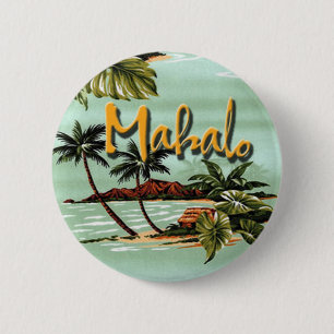 Macaron Rond 5 Cm Île hawaïenne de Mahalo