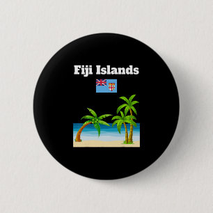 Macaron Rond 5 Cm Îles Fidji Amoureux Voyage Souvenir Drapeau Fidjie
