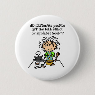 Macaron Rond 5 Cm Illettrer l'Humour populaire