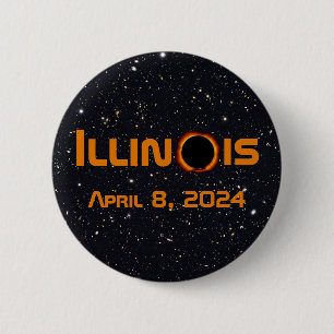Macaron Rond 5 Cm Illinois 2024 Total Solaire Eclipse