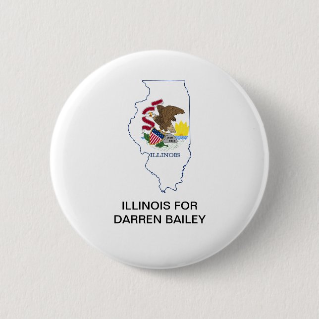 Macaron Rond 5 Cm ILLINOIS pour DARREN BAILEY GOVERNOR Button (Devant)