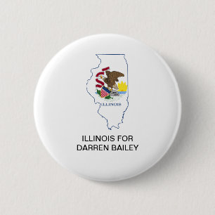 Macaron Rond 5 Cm ILLINOIS pour DARREN BAILEY GOVERNOR Button