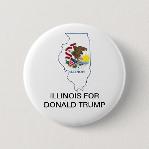 Macaron Rond 5 Cm ILLINOIS pour le bouton présidentiel DONALD TRUMP 