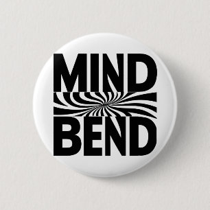 Macaron Rond 5 Cm Illusion optique de pliage mental noir et blanc