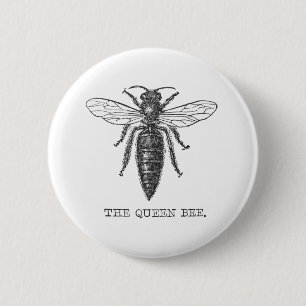 Macaron Rond 5 Cm Illustration Antique d'Insecte de Bourdon Reine Ab