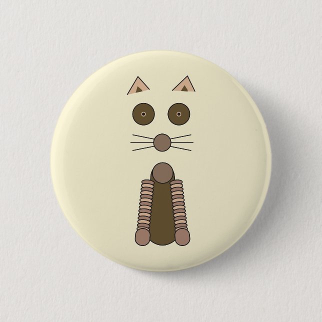 Macaron Rond 5 Cm Illustration CAT Tabby (Devant)