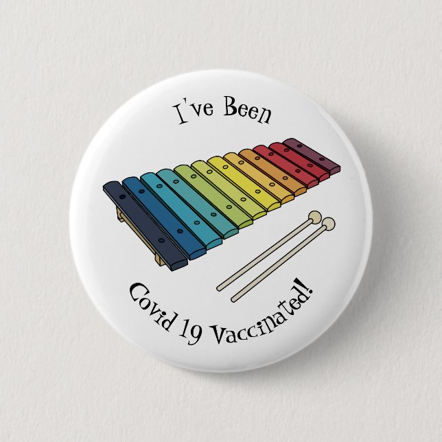 Macaron Rond 5 Cm Illustration de bande dessinée en Xylophone (Devant)