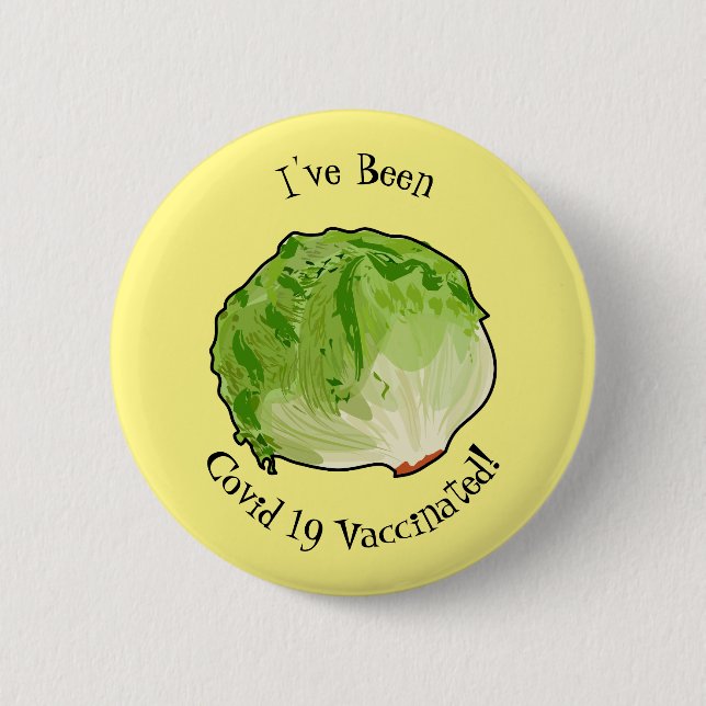 Macaron Rond 5 Cm Illustration de caricature de laitue (Devant)