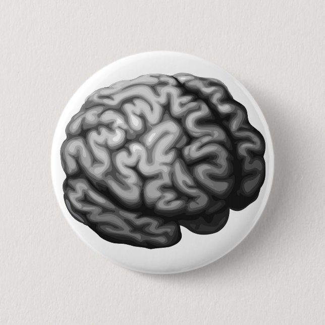 Macaron Rond 5 Cm Illustration de cerveau (Devant)