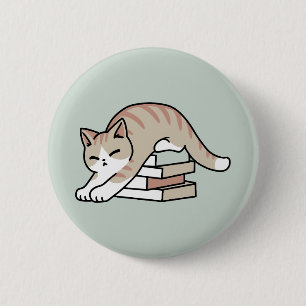 Macaron Rond 5 Cm Illustration de chat Lover - Curled Up & Cosy