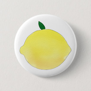 Macaron Rond 5 Cm Illustration de citron jaune vibrant