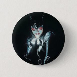Macaron Rond 5 Cm Illustration de couverture de Batman Catwoman Face