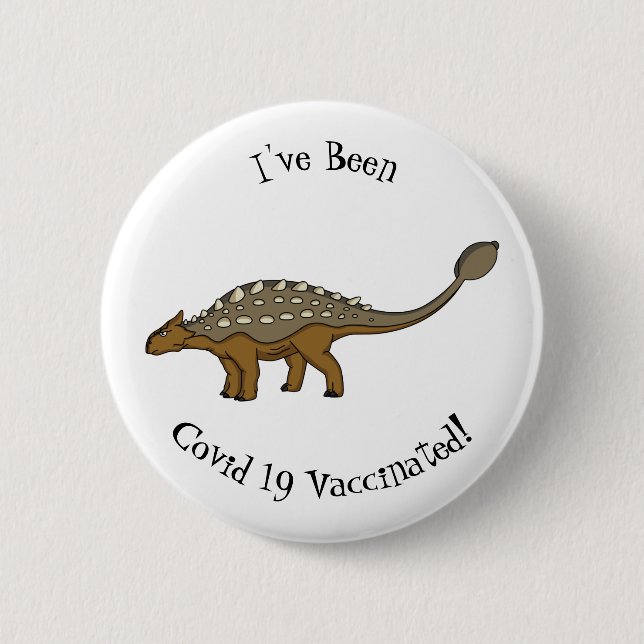 Macaron Rond 5 Cm Illustration de dinosaure blindé Ankylosaurus (Devant)