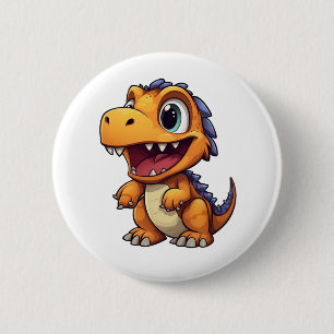 Macaron Rond 5 Cm Illustration de dinosaure de dessin