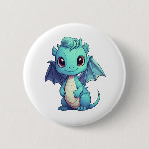 Macaron Rond 5 Cm Illustration de dragon de dessin animé