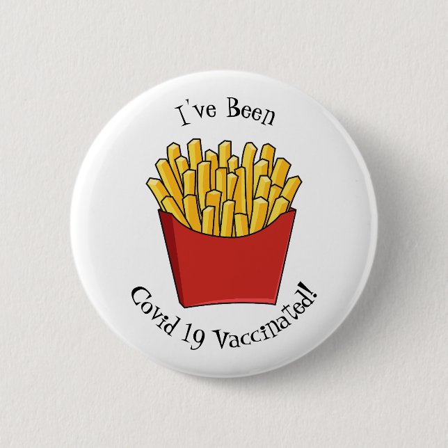 Macaron Rond 5 Cm Illustration de frites (Devant)