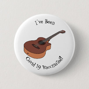 Macaron Rond 5 Cm Illustration de guitare acoustique