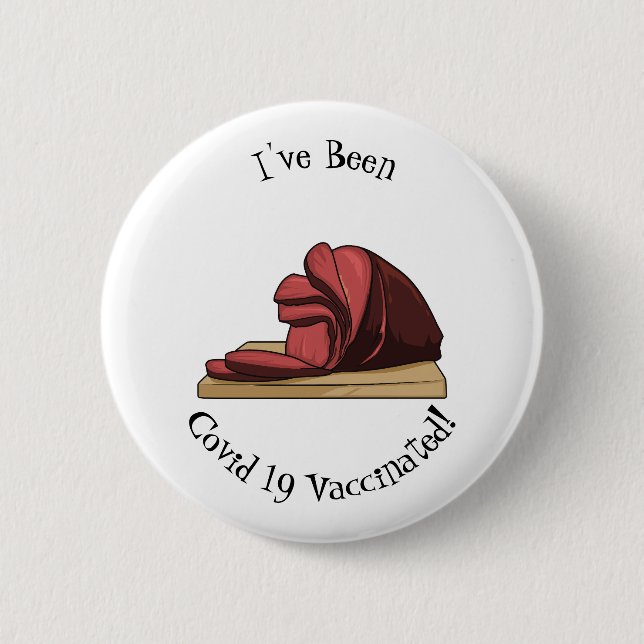 Macaron Rond 5 Cm Illustration de jambon (Devant)