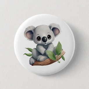 Macaron Rond 5 Cm Illustration de koala du dessin animé