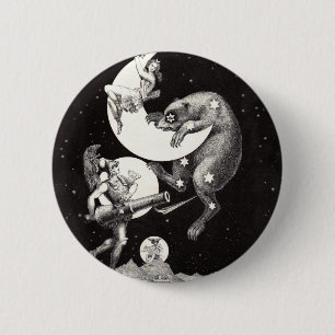 Macaron Rond 5 Cm Illustration de la nuit du dieu de l'univers du ci