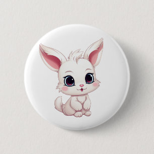 Macaron Rond 5 Cm Illustration de lapin de dessin