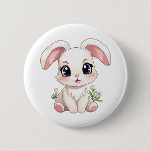 Macaron Rond 5 Cm Illustration de lapin de dessin