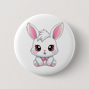 Macaron Rond 5 Cm Illustration de lapin de dessin