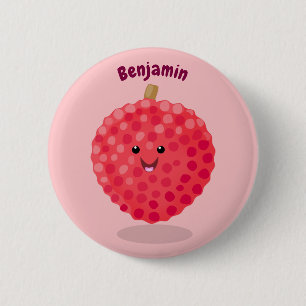 Macaron Rond 5 Cm Illustration de litchee rose mignon