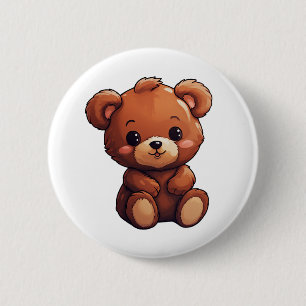 Macaron Rond 5 Cm Illustration de l'ours de dessin