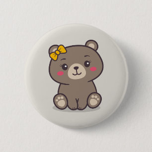 Macaron Rond 5 Cm Illustration de l'ours en peluche