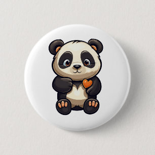 Macaron Rond 5 Cm Illustration de panda de dessin animé