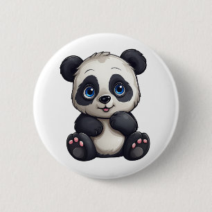 Macaron Rond 5 Cm Illustration de panda de dessin animé
