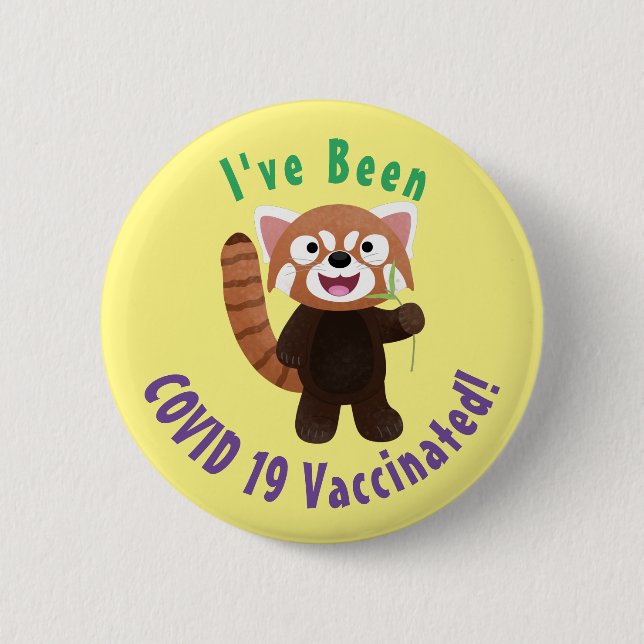 Macaron Rond 5 Cm Illustration de panda rouge mignon (Devant)