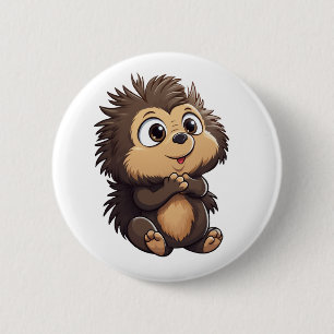 Macaron Rond 5 Cm Illustration de porcupine de dessin