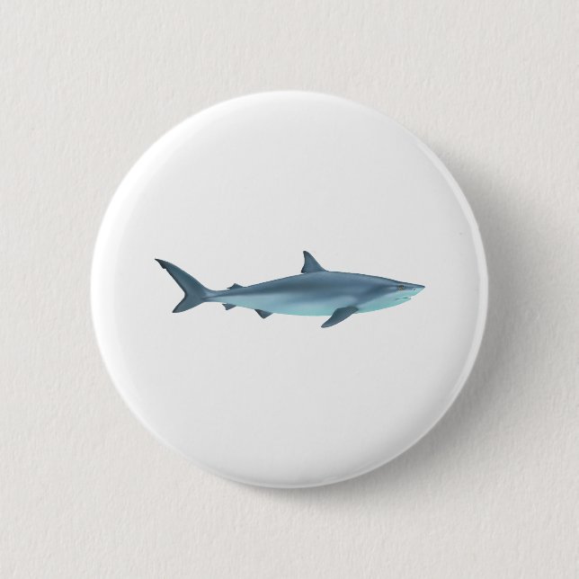 Macaron Rond 5 Cm Illustration de requin (Devant)