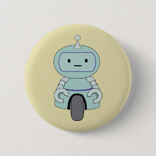 Macaron Rond 5 Cm Illustration de robot rétro